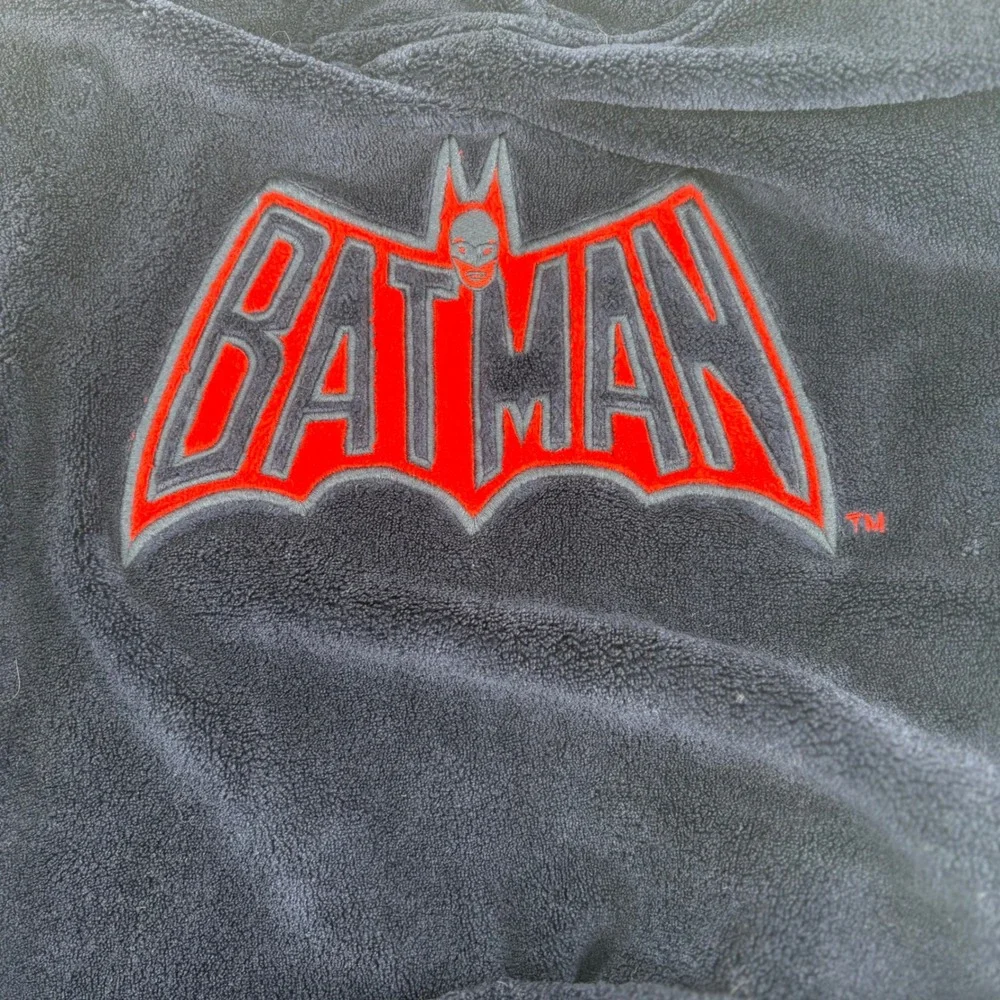 Gap Kids DC Batman Robe Navy Uniform Hooded Bathrobe Size 14 Fleece Soft Plush - Picture 4 of 7